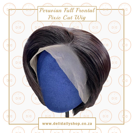 Peruvian Full Frontal Pixie Cut Wig