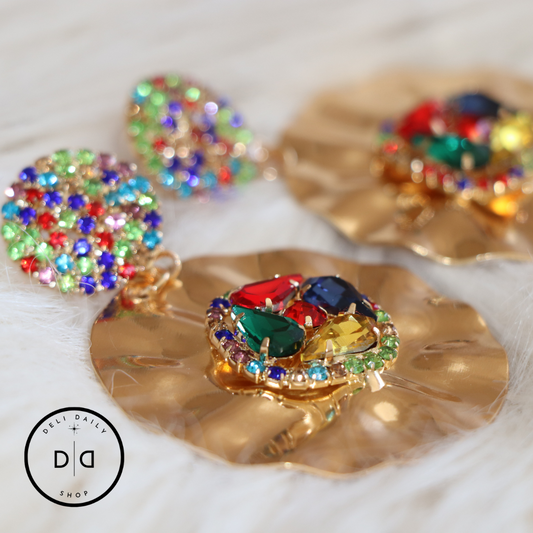 Colourful Rhinestone Earrings